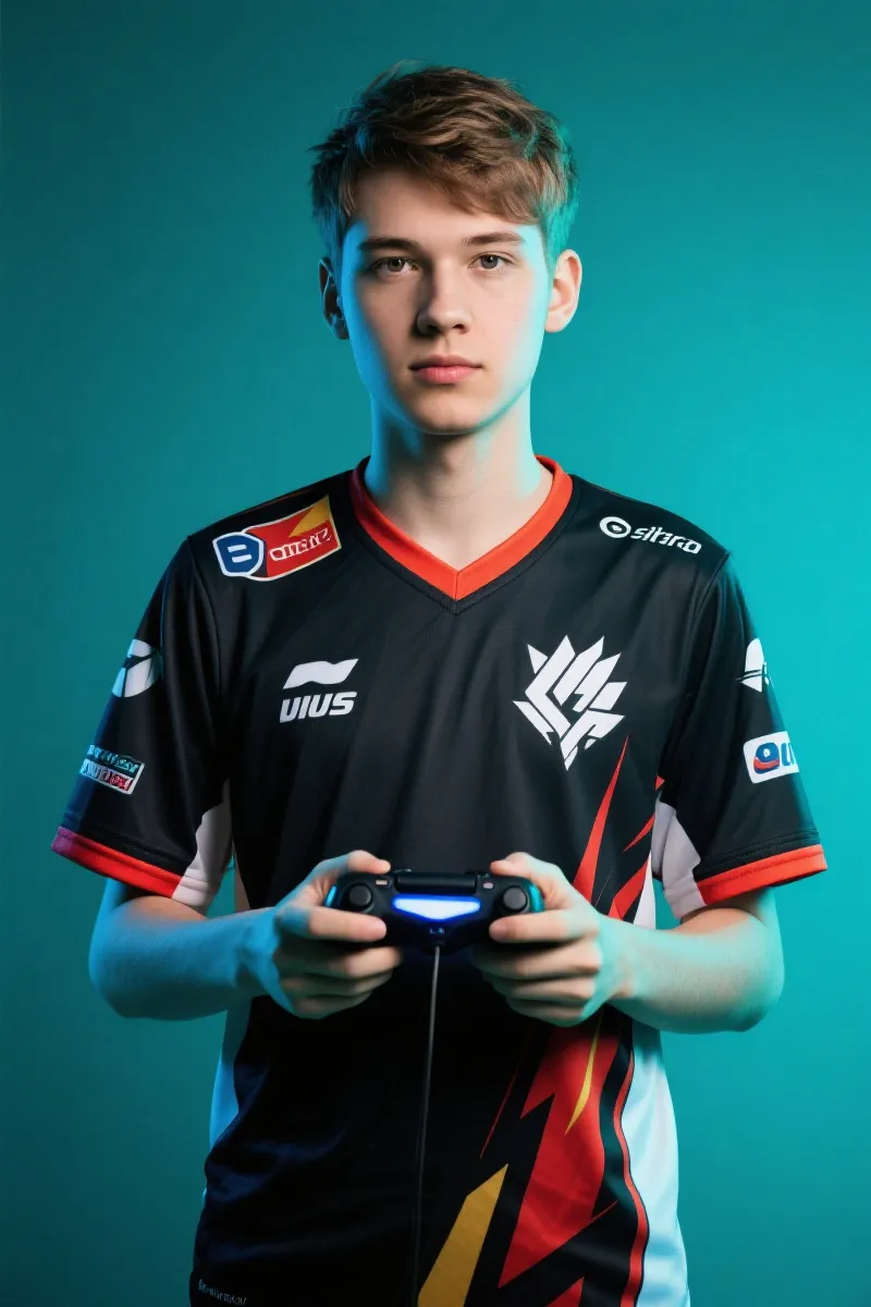 電競選手與贊助商標誌